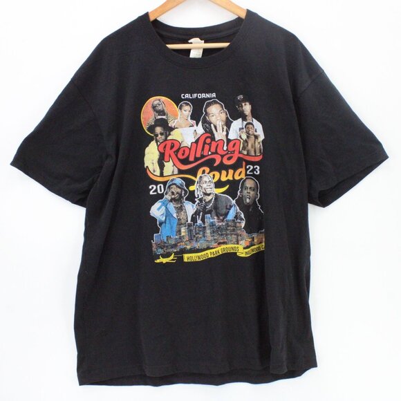 Rolling Loud Shirt Men Black Short Sleeve California Concert Graphic Tee 23" 2XL - Picture 1 of 9